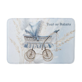Cute Classic Baby Blue-Blommigten Barnvagn, vacker Badrumsmatta