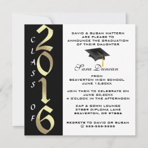 Cute Classic Elegant 2016 Studenten inbjudan