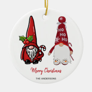Cute Classic Gnomes Anpassningsbar jul Julgransprydnad Keramik