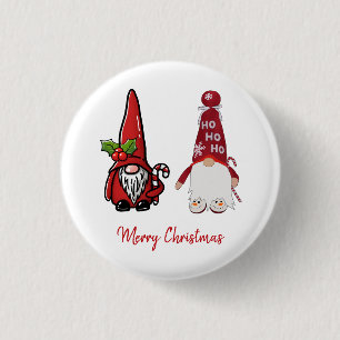 Cute Classic Gnomes Anpassningsbar jul Knapp