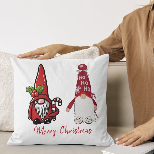 Cute Classic Gnomes Anpassningsbar jul Kudde (Skapare uppladdad)