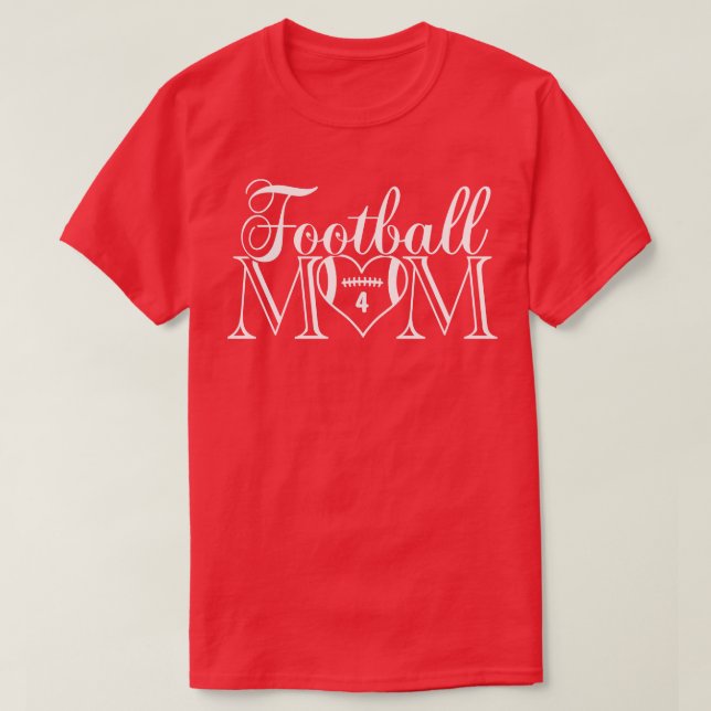 Cute Classic Mamma 4 som min pojke Jersey Number T Shirt (Design framsida)