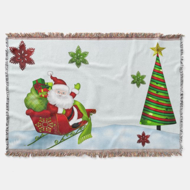 Cute Classic Santa Whimsey HELGDAG DECOR THROW Mysfilt (Framsidan)