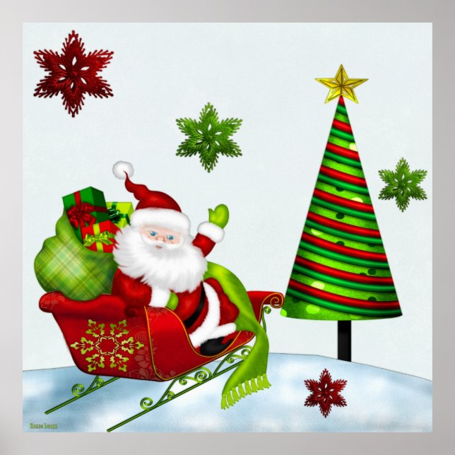 Cute Classic Santa Whimsey Poster (Framsidan)
