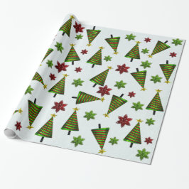 Cute Classic Santa Whimsey WRAPPING PAPPER Presentpapper