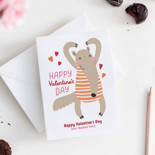 Cute Classroom Barn Valentine Day Cards Anteckningskort (Kids Valentine's Day Card)