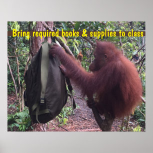 Cute Classroom Teacher Student ryggsäck Poster