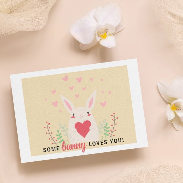 Cute Classroom Valentineser "Lite Bunny Kärlek You Vykort (Skapare uppladdad)