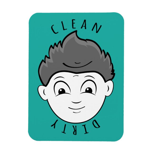 Cute Clean Boy Dirty Bearded Man Dishwasher Magnet (Vertikal)