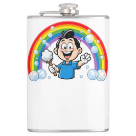 Cute Cleaning Mascot Rainbow Cartoon Design Art Fickplunta