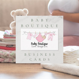 Cute Clothesline Baby Boutique Visitkort