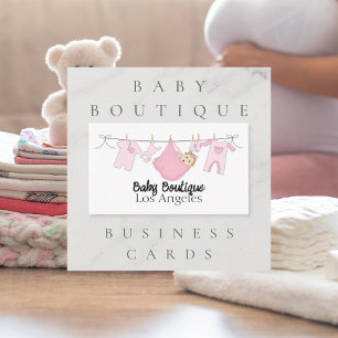 Cute Clothesline Baby Boutique Visitkort