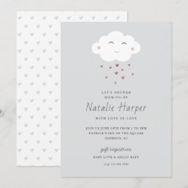 Cute Cloud Baby Shower Inbjudningar