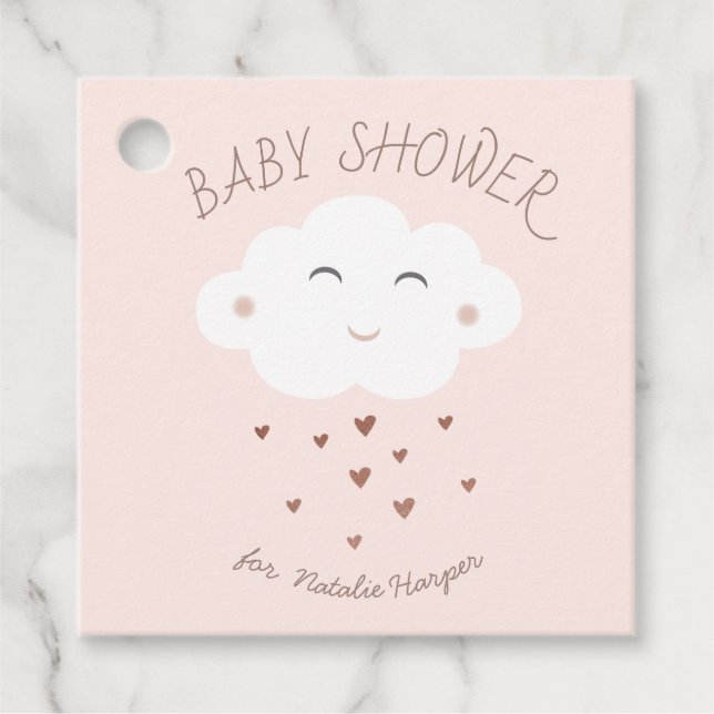 Cute Cloud-babydusch Gåvor Etiketter (Framsida)
