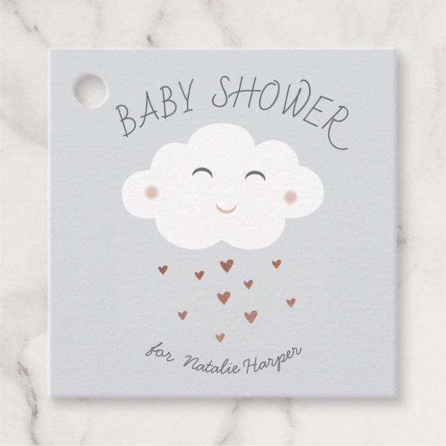 Cute Cloud-babydusch Gåvor Etiketter (Framsida)