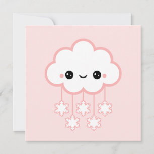 Cute Cloud Bird Day Inbjudningar