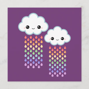 Cute Cloud Bird Day Inbjudningar