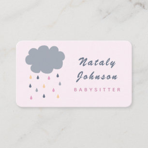 Cute Cloud & Colorful Rain Babyvalls minimalist Visitkort