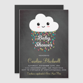 Cute Cloud & Confetti| Barnskuva för krita Magnetisk Inbjudningskort