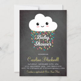 Cute Cloud & Confetti| Barnskuva för krita Magnetisk Inbjudningskort