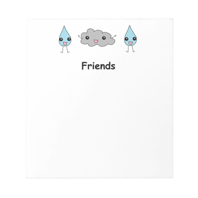 Cute Cloud och RainDrop Friends Anteckningsblock (Framsida)