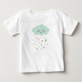 Cute Cloud Pastel Färgad Raindrops Baby t-Shirt