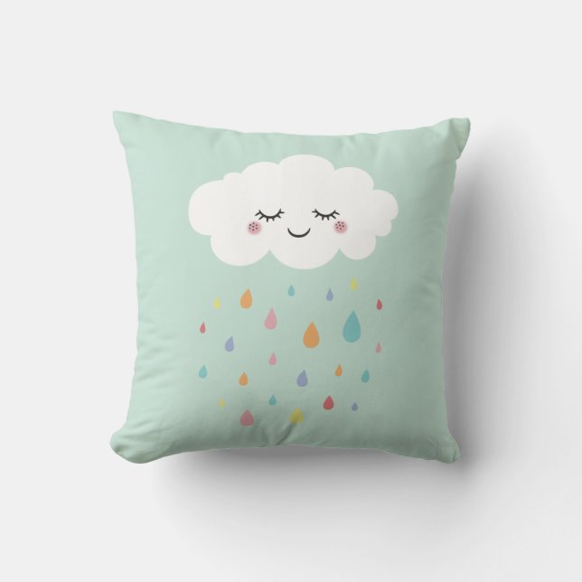 Cute Cloud Rainbow Dekorativ kudde Baby Nursery De (Framsida)
