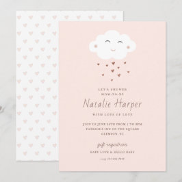 Cute Cloud Rosa Baby Shower Inbjudningar