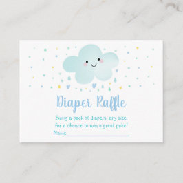 Cute Cloud Stars Blue Baby Shower Raffle Tilläggskort