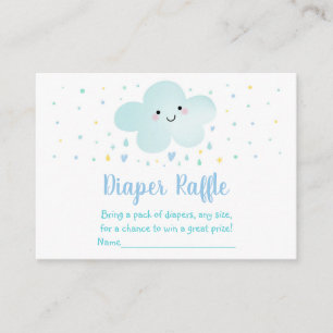 Cute Cloud Stars Blue Baby Shower Raffle Tilläggskort