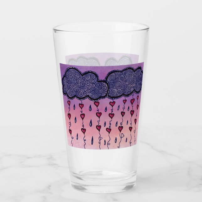 Cute clouds and hearts Art Glaskopp (Framsida)