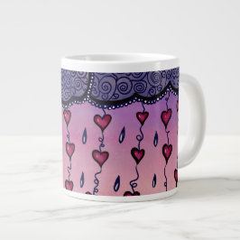 Cute clouds and hearts Art Jumbo Mugg