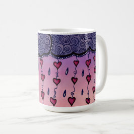 Cute clouds and hearts Art Kaffemugg