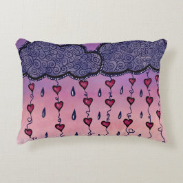 Cute clouds and hearts Art Prydnadskudde