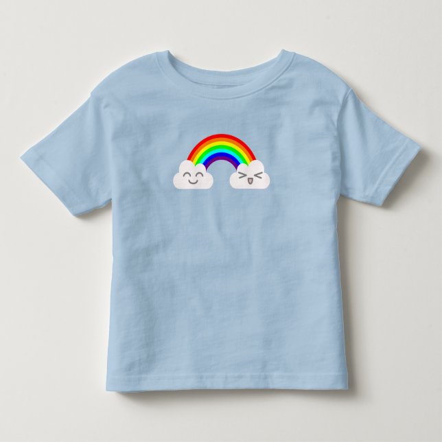 Cute Clouds och Rainbow T-Shirt (Framsida)