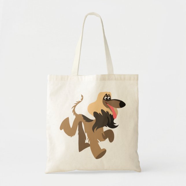 Cute Clowish Tecknad Afghan Hound Bag Tygkasse (Framsidan)