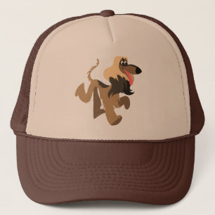 Cute Clowish Tecknad Afghan Hound Hat Truckerkeps