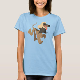 Cute Clowish Tecknad Afghan Hound Women T-Shirt