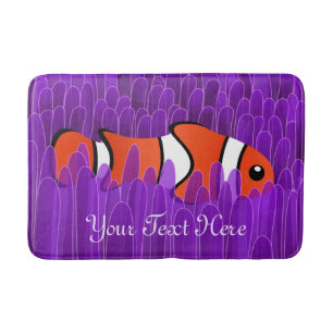 Cute Clown Fish and Beval Lila Sea Anemone Badrumsmatta