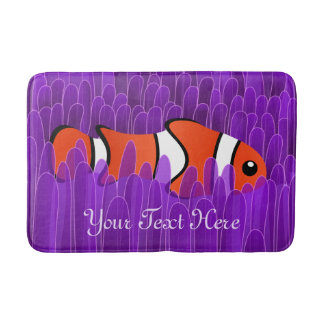 Cute Clown Fish and Beval Lila Sea Anemone Badrumsmatta