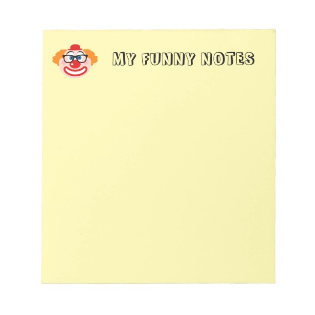 Cute clown notepad for funny jokes and notes anteckningsblock (Framsida)