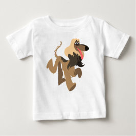 Cute Clownish Tecknad Afghan Hound Baby T-Shirt