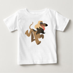 Cute Clownish Tecknad Afghan Hound Baby T-Shirt
