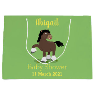 Cute Clydesdale draft horse tecknad illustration