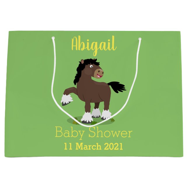 Cute Clydesdale draft horse tecknad illustration (Framsidan)