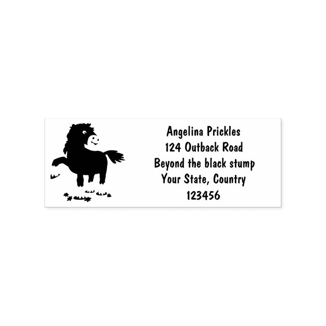 Cute Clydesdale draft horse tecknad illustration Stämpel (Tryck)