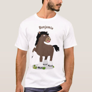 Cute Clydesdale draft horse tecknad illustration T Shirt