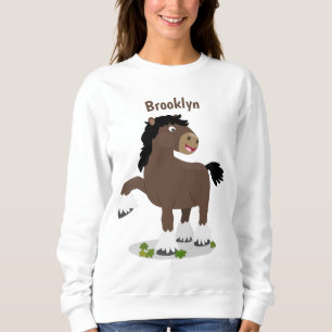 Cute Clydesdale draft horse tecknad illustration T Shirt