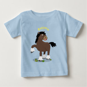 Cute Clydesdale draft horse tecknad illustration T Shirt