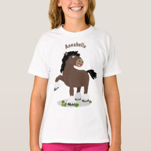 Cute Clydesdale draft horse tecknad illustration T Shirt